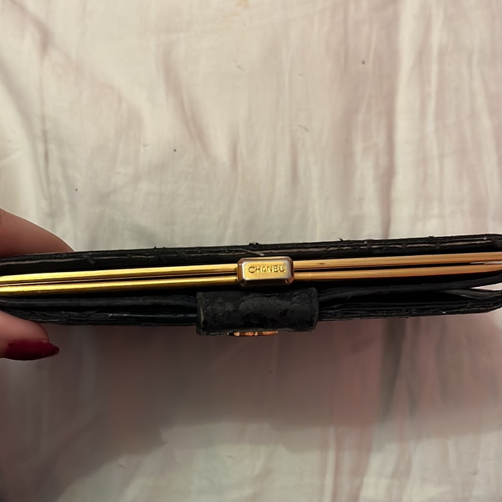 SOLD Authentic WOC Large Timeless Wild Stitch Chanel Leather Wallet Snap Closure - Picture 6 of 12
